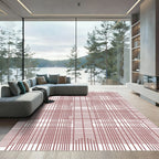 Rose Red Grid Illusion Rug