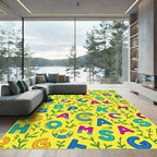 Vibrant Alphabet Garden Pattern Rug