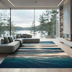 Aerial Blue Ocean Tides Coastal Art Rug