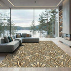 Golden Beige Acanthus Scrollwork Rug