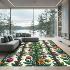 Vibrant Trellis Floral Climbing Vine Rug