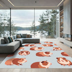 Cute Brown and Cream Guinea Pig Area Rug