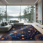 Golden Star Constellation Cosmic Galaxy Rug