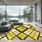 Yellow Diamond Polka Dot Foulard Rug