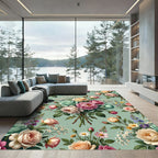 Vintage Pastel Rose Bouquet Collection Rug