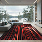 Crimson Gradient Vertical Stripe Rug