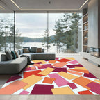 Vibrant Geometric Color Block Collage Rug