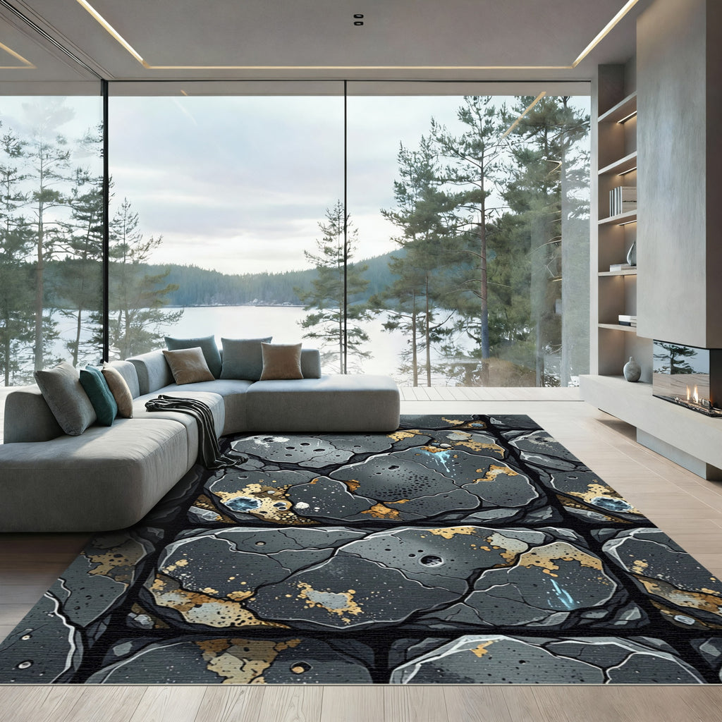 Cracked Stone Texture Rug
