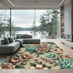 Vintage Pastel Floral Hydrangea Bouquet Rug