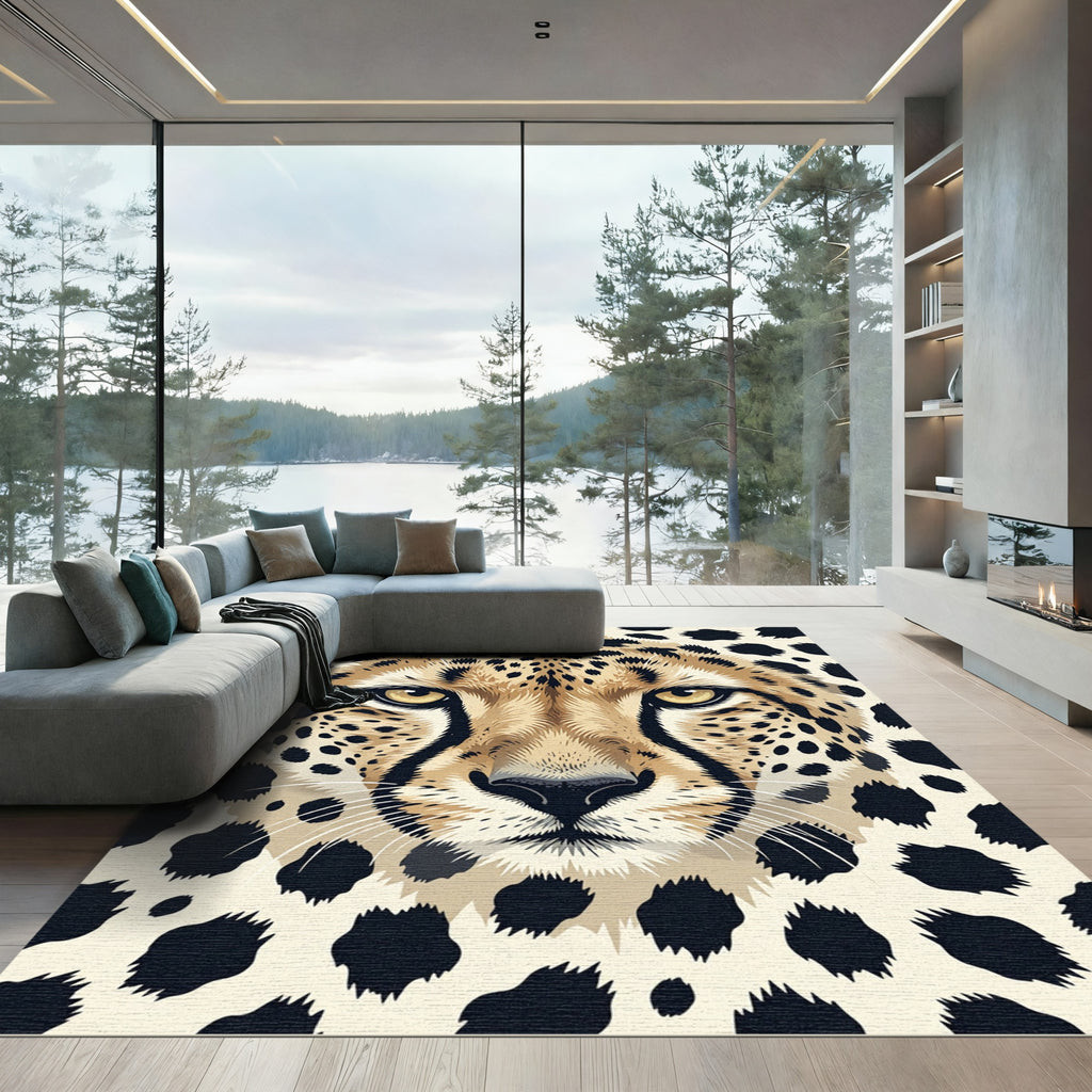 Bold Cheetah Spots Face Rug
