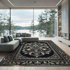 Antique Gilded Pomegranate Black Foliage Rug