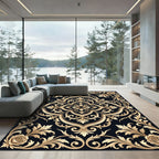 Golden Rose Scrollwork Medallion Rug