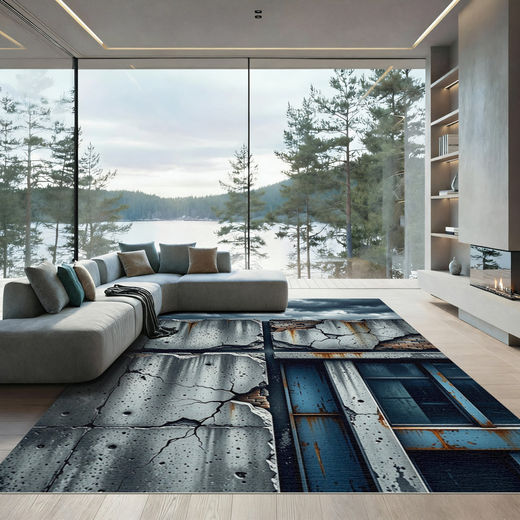 Grungy Concrete Urban Decay Rug