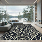 Midnight Ivory Geometric Floral Archways Rug