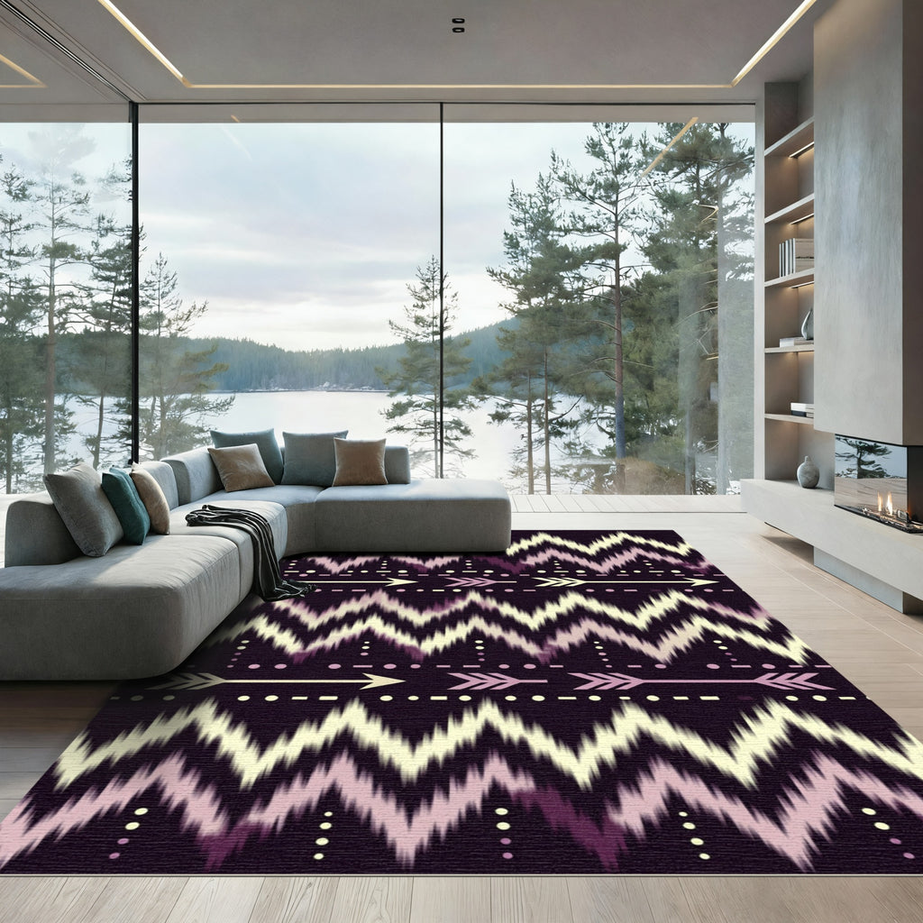 Tribal Arrow Chevron Amber Plum Rug