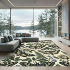 Botanical Moth and Rose Garden Rug