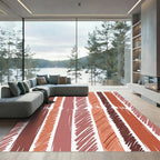 Earthy Tones Textured Stripe Composition Rug