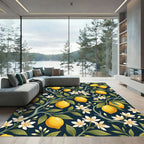 Botanical Lemon Grove Navy Orchard Rug