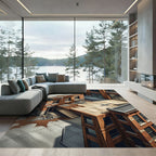 Urban Rooftop Mud Splash Texture Rug