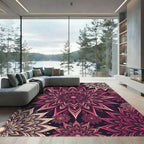 Vibrant Magenta Mandala Flourish Rug
