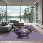 Ornate Lavender Floral Vase Arrangement Rug