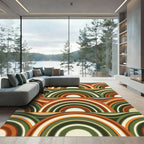 Mid-Century Retro Arched Earthy Waves Rug