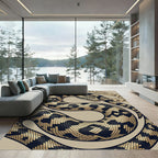 Serpentine Black and Gold Constrictor Rug