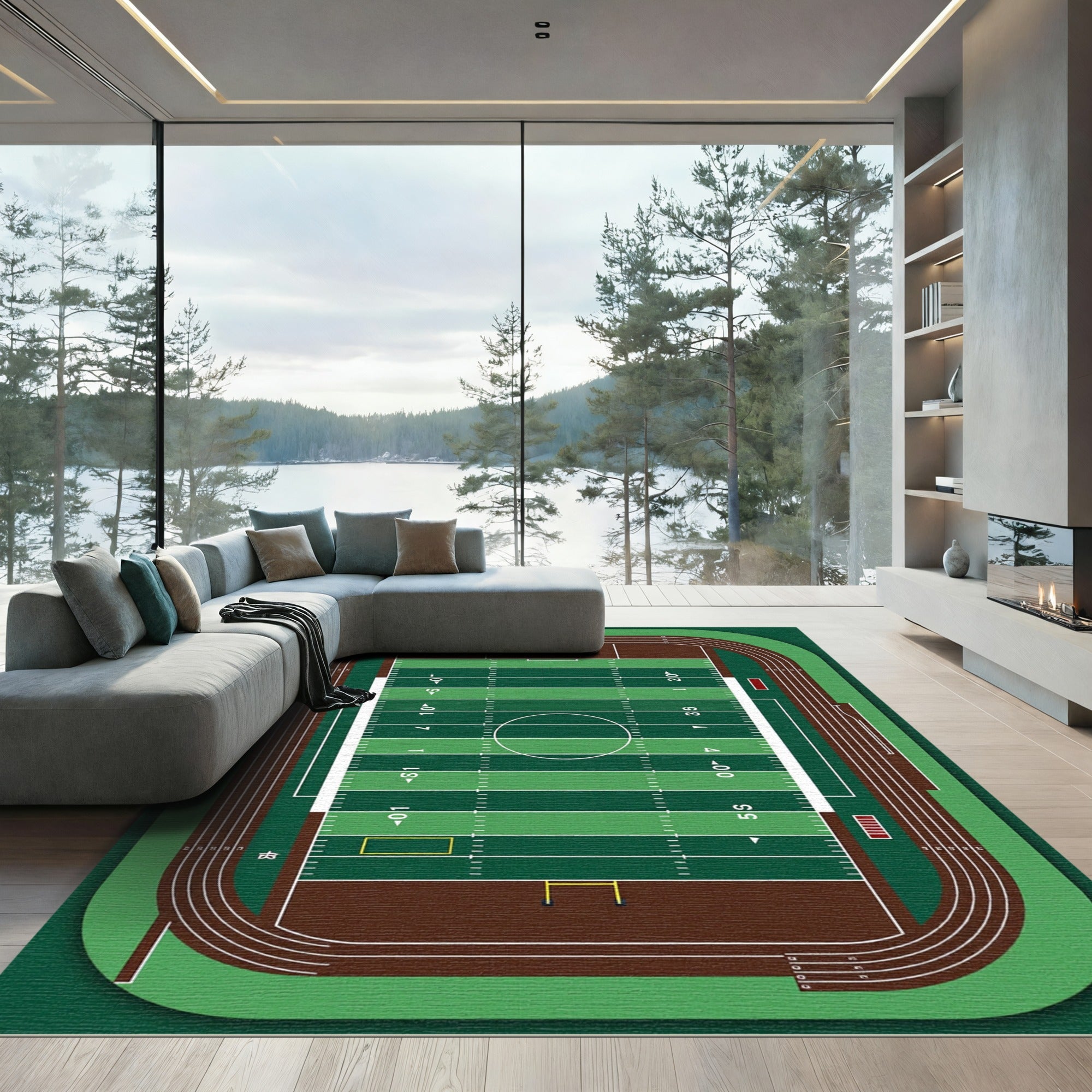 Athletic Field Track Stadium Rug