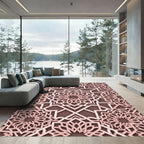 Blush Pink Linked Geometric Mandala Rug