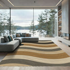 Textured Swirls Sandstone Ochre Rug