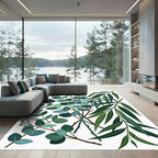 Eucalyptus Leaves Botanical Arrangement Rug