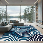 Zebra Stripe Ocean Waves Rug