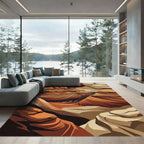 Earthy Terracotta Canyon Swirls Rug