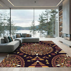Aztec Gold Sun Sacred Geometry Rug