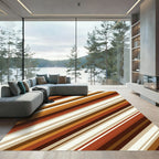 Warm Earthy Tones Diagonal Striped Rug