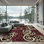 Crimson Cream Vintage Scrollwork Rug