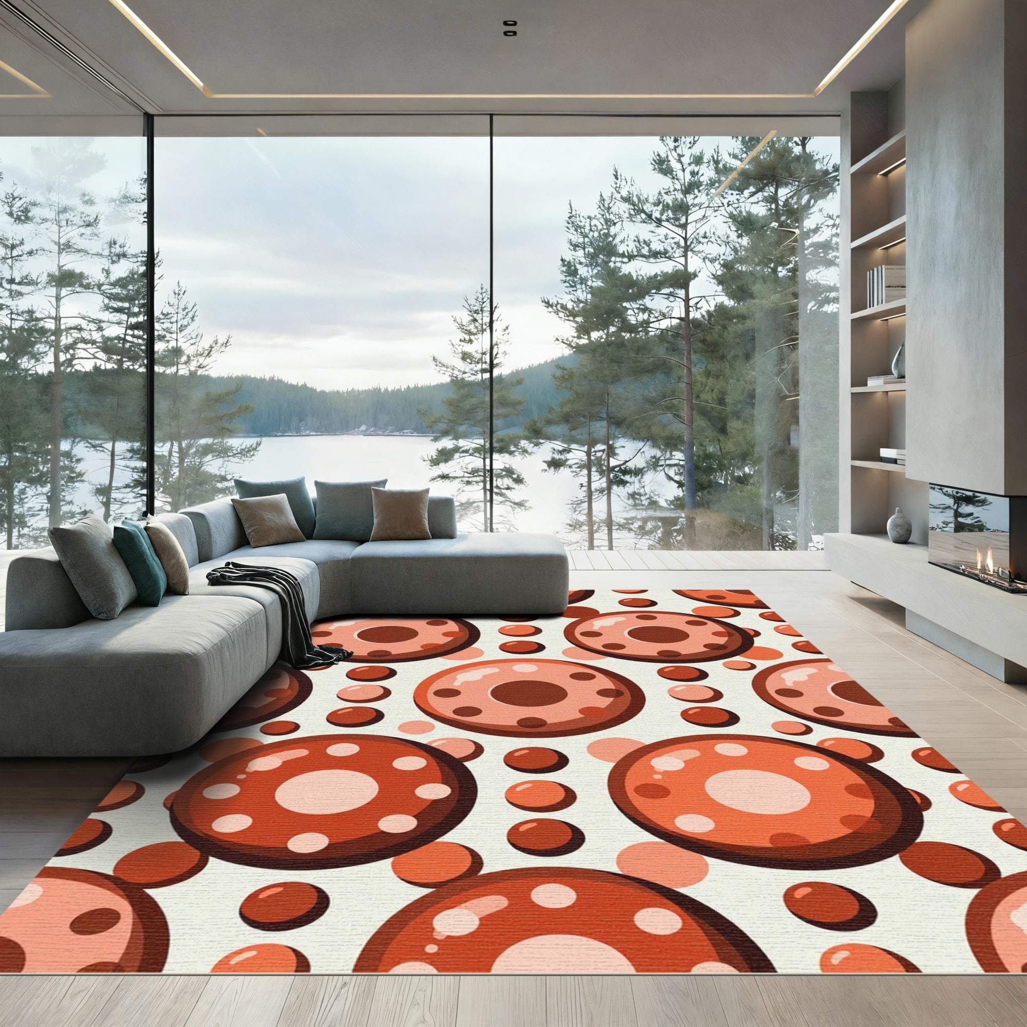Terracotta Circles Garland Rug