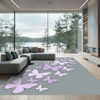 Ethereal Soft Purple Butterfly Swarm Rug