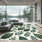 Verdant Leaf Cluster Pattern Rug