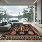 Tribal Sun Pot Geometric Orange Rug