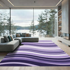 Modern Lavender And Purple Wavy Stripe Rug