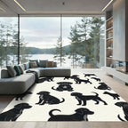 Charming Black Labrador Puppy Surface Rug