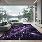 Celestial Purple Galaxy Starry Night Rug