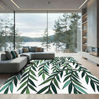 Lush Green Willow Branch Foliage Rug