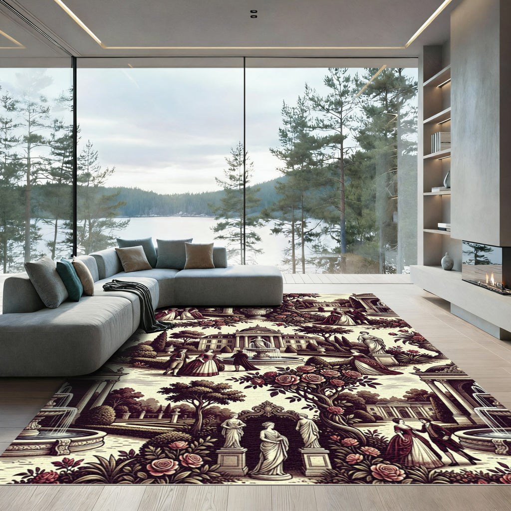 Regal Estate Rose Garden Scene Rug