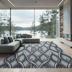 Elegant Gray Intertwined Swirls Rug