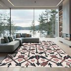 Blush Pink Crossed Arrow Geometric Heart Rug
