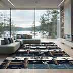 Nautical Navy Harbor Dock Stripe Rug