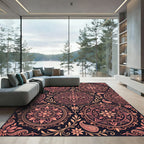 Coral Medallion Paisley Floral Arrangement Rug