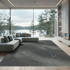 Dark Gray Stippled Galaxy Swirl Rug